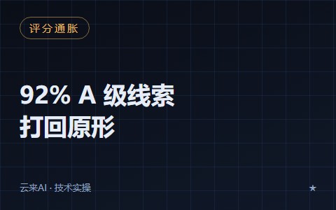 评分通胀的解剖报告:如何把 92% 的 A 级线索打回原形