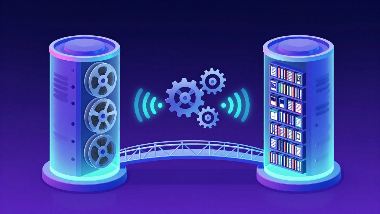 图2 · HTTP bridge 把 hypit 能力翻译为 Postiz 可消费的媒体接口